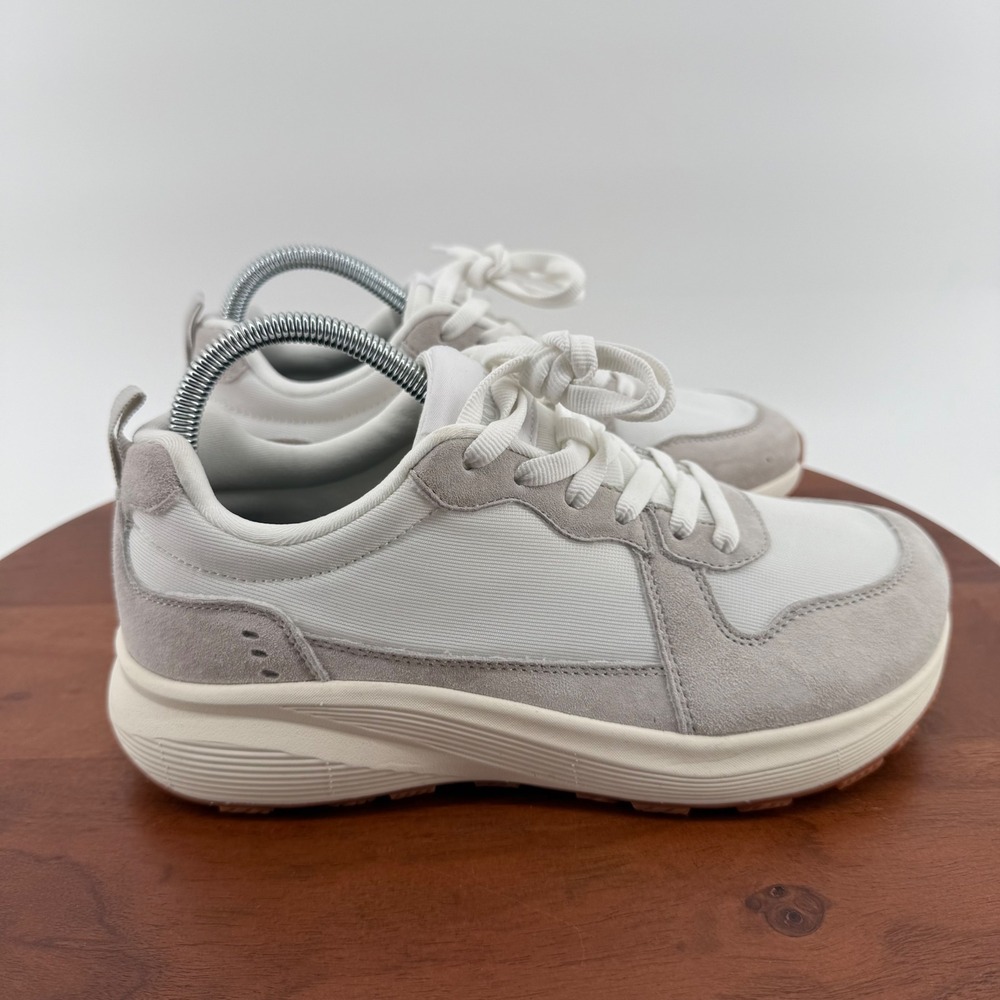 BRONAX S75 White Grey‎ Suede Walking Lifestyle Sneakers EU 39 US Women 8 Men 6.5